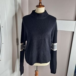 John + Jenn Black Ribbed Sweater sz Large